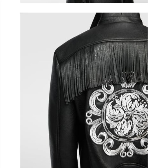Zara Other - Zara biker patched fringed jacket 2018